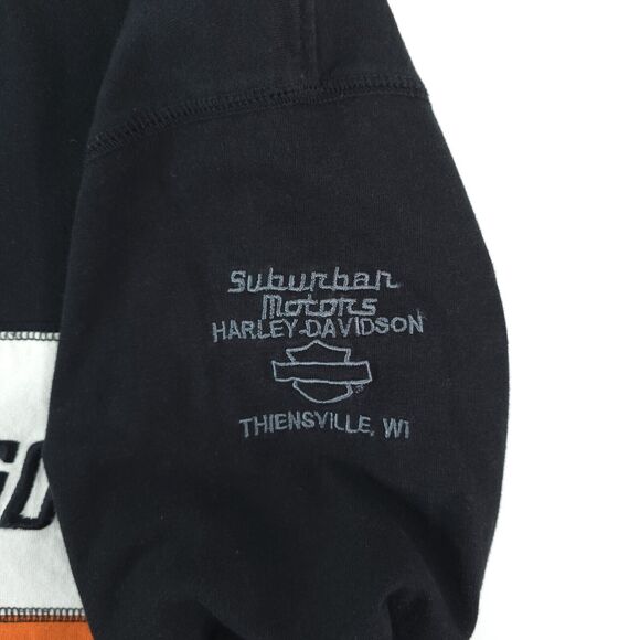 Harley Davidson Heavy Crew Neck Embroider Classic MC Tee Thiensville Wisconsin - Picture 4 of 10
